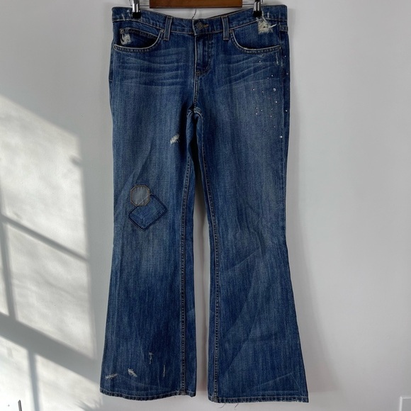 ASO Hannah Montana Miley Cyrus Vintage Low Rise Distressed Bootcut Jeans Y2K - Picture 5 of 11
